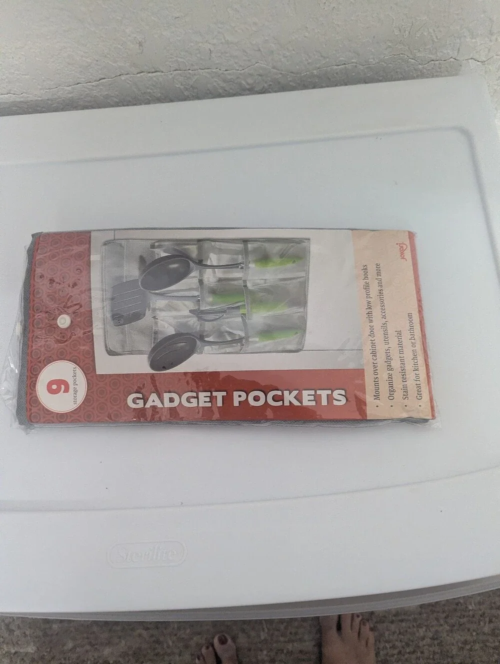 Gadget Pockets Over-Cabinet Organizer in Clear with Gray Trim